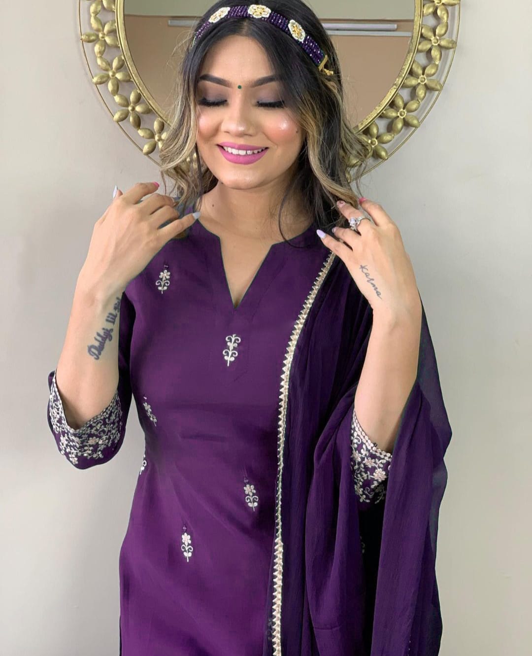 Kalaai Rayon Slub Embroidery Designer Kurti With Bottom Dupatta Catalog
